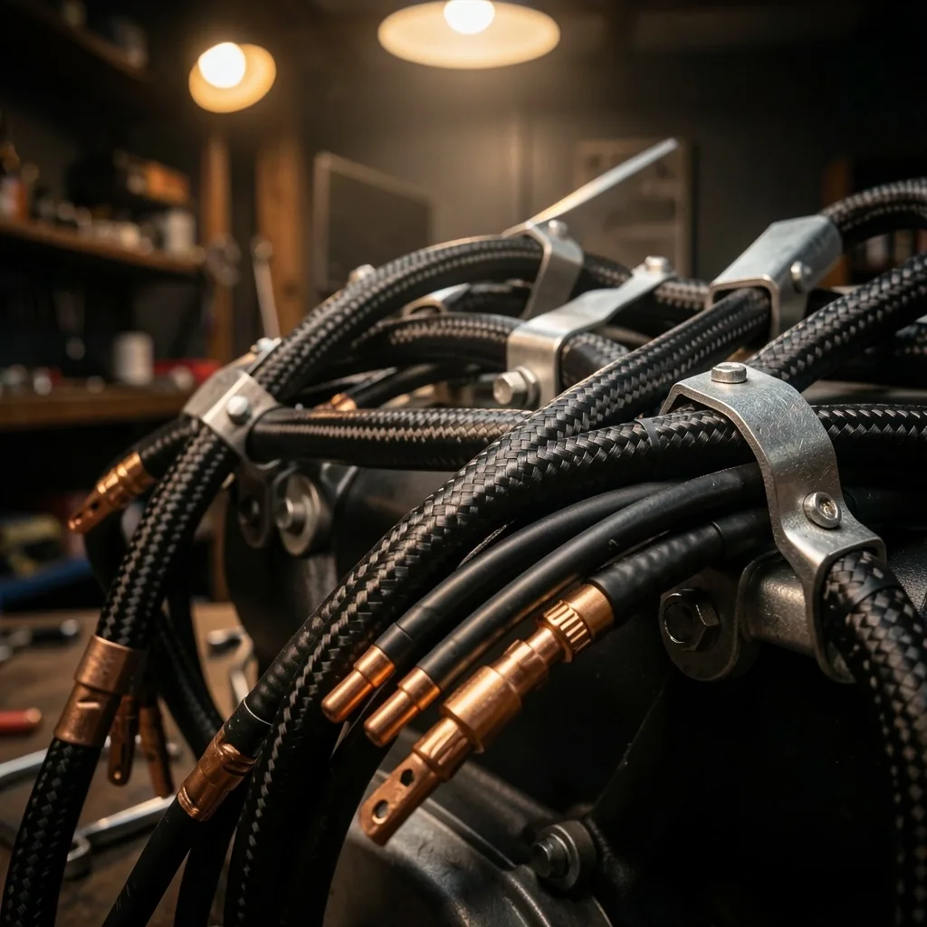 Precyzyjnie ułożona wiązka elektryczna motocykla