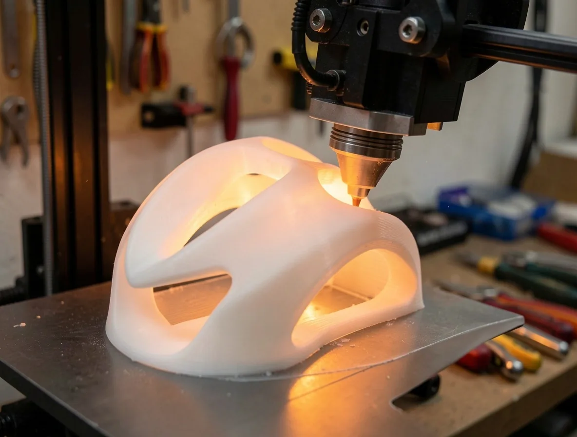 Druk 3D prototypu części motocyklowej w warsztacie Foravell